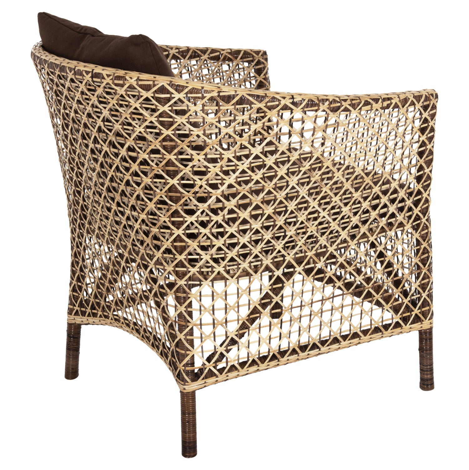 ARMCHAIR OUTDOOR SILMAR HM6111 BROWN-NATURAL RATTAN-CUSHIONS BROWN 82x76x85Hcm.