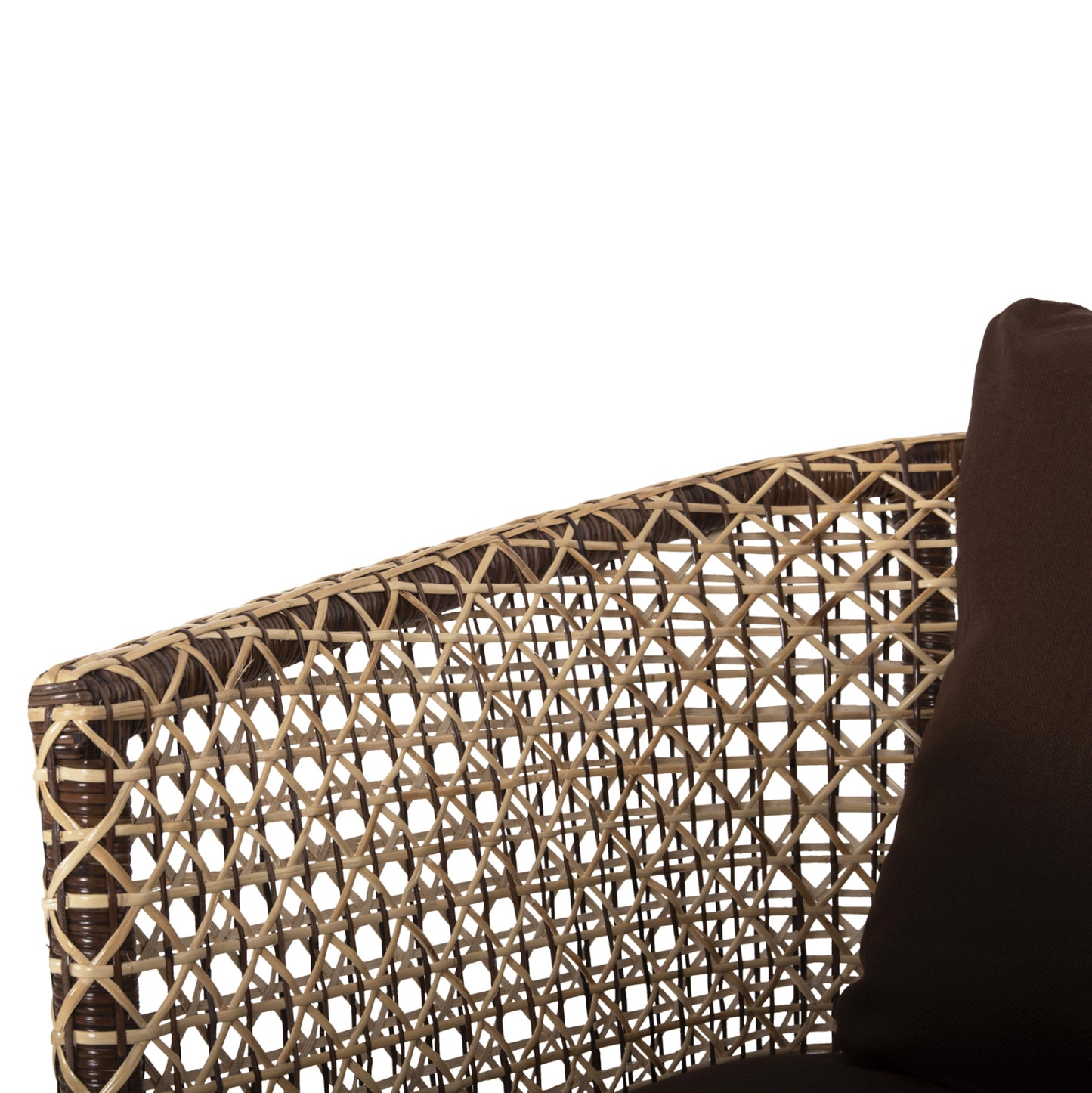 ARMCHAIR OUTDOOR SILMAR HM6111 BROWN-NATURAL RATTAN-CUSHIONS BROWN 82x76x85Hcm.
