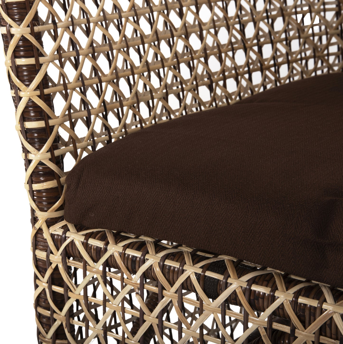 ARMCHAIR OUTDOOR SILMAR HM6111 BROWN-NATURAL RATTAN-CUSHIONS BROWN 82x76x85Hcm.