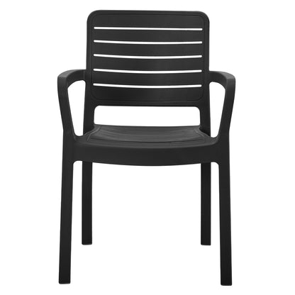 ARMCHAIR OUTDOOR FLAN HM6369.02 POLYPROPYLENE IN BLACK 57x56x82.5Hcm.