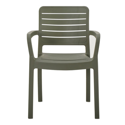 ARMCHAIR OUTDOOR FLAN HM6369.05 POLYPROPYLENE IN DARK OLIVE 57x56x82.5Hcm.