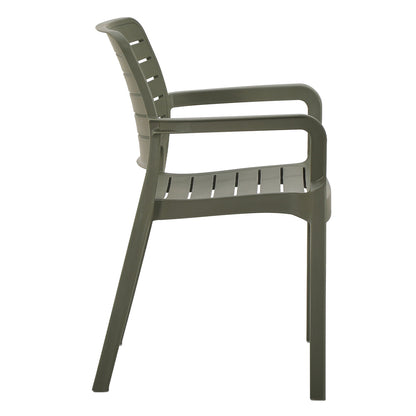 ARMCHAIR OUTDOOR FLAN HM6369.05 POLYPROPYLENE IN DARK OLIVE 57x56x82.5Hcm.