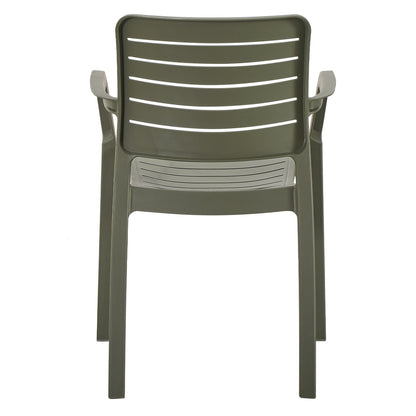 ARMCHAIR OUTDOOR FLAN HM6369.05 POLYPROPYLENE IN DARK OLIVE 57x56x82.5Hcm.