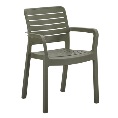 ARMCHAIR OUTDOOR FLAN HM6369.05 POLYPROPYLENE IN DARK OLIVE 57x56x82.5Hcm.