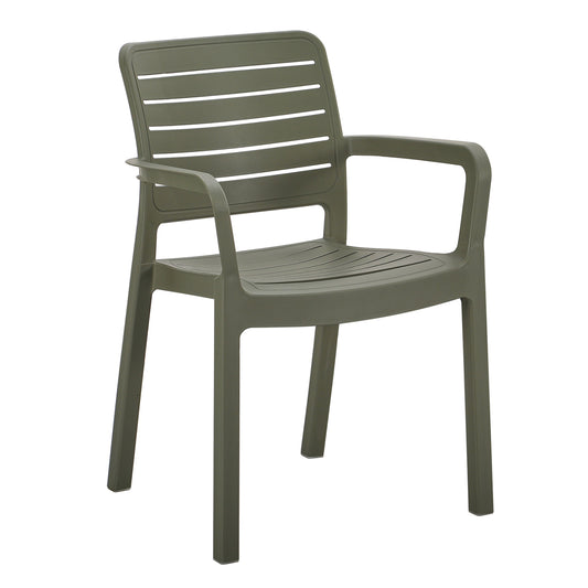 ARMCHAIR OUTDOOR FLAN HM6369.05 POLYPROPYLENE IN DARK OLIVE 57x56x82.5Hcm.