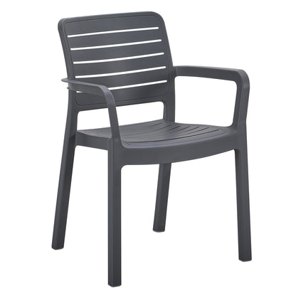 ARMCHAIR OUTDOOR FLAN HM6369.10 POLYPROPYLENE IN GREY 57x56x82.5Hcm.