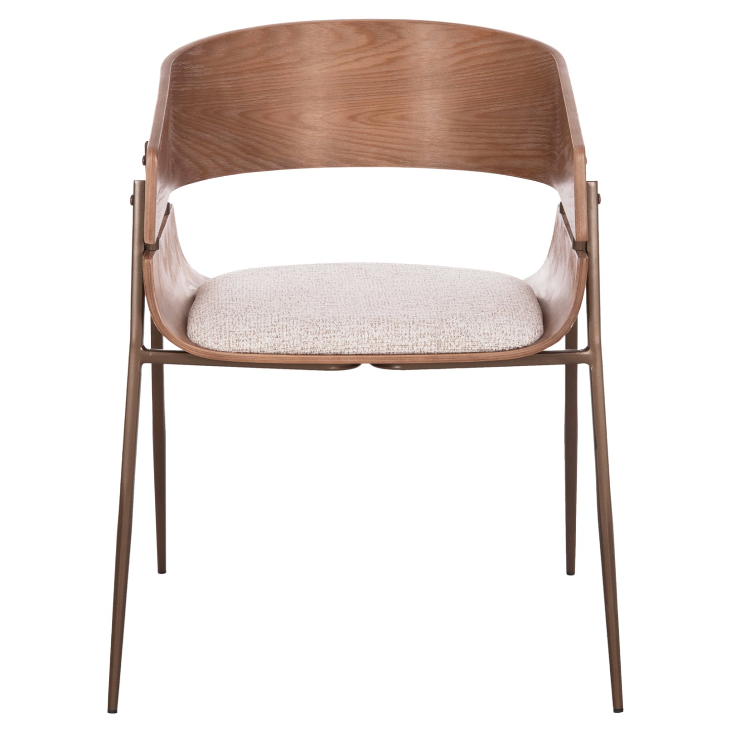 DINING ARMCHAIR KRILL HM18254.01 PLYWOOD IN WHITEWASH--META LEGS IN COPPER COLOR 55.5x55x72Hcm.