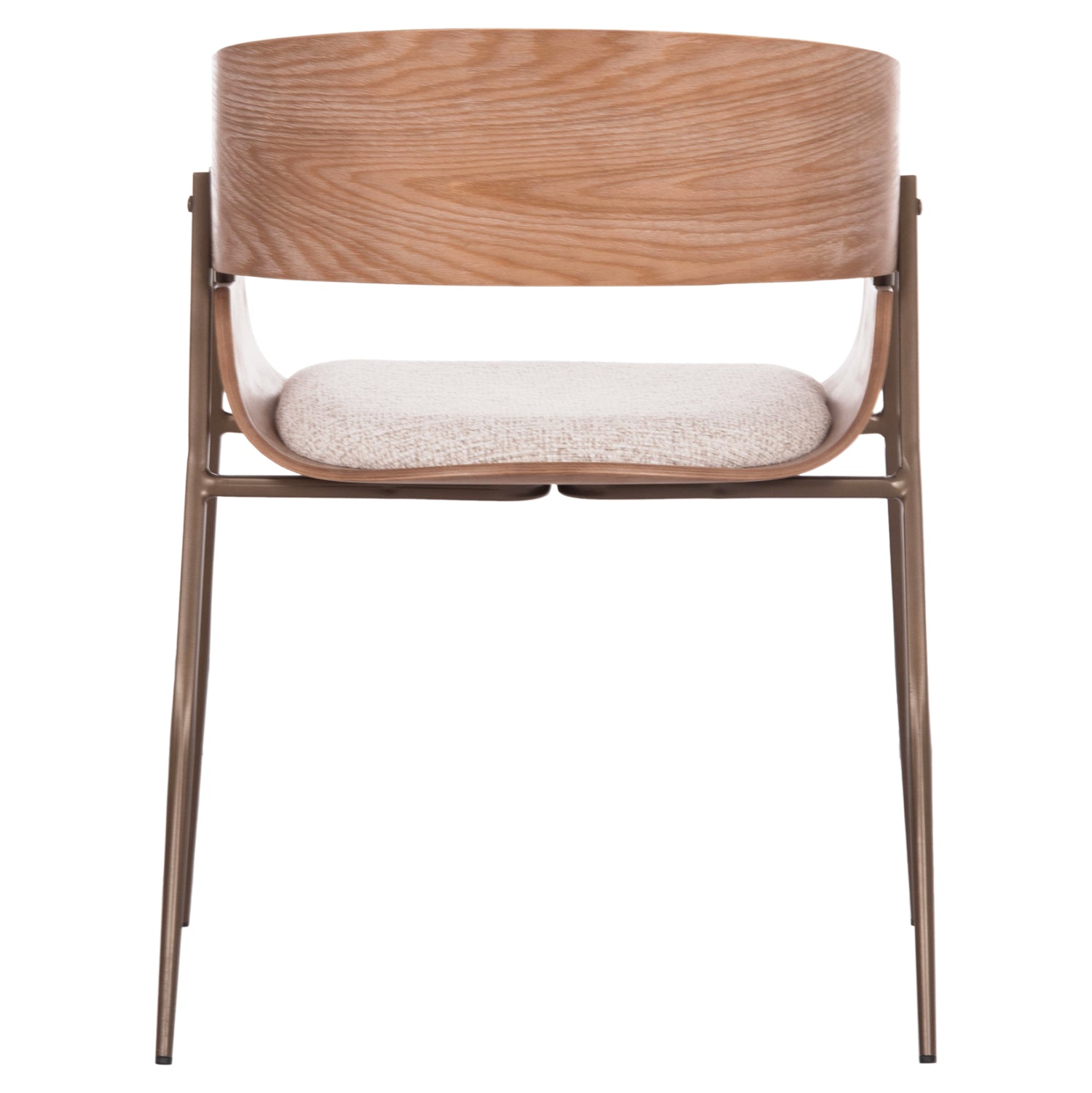 DINING ARMCHAIR KRILL HM18254.01 PLYWOOD IN WHITEWASH--META LEGS IN COPPER COLOR 55.5x55x72Hcm.