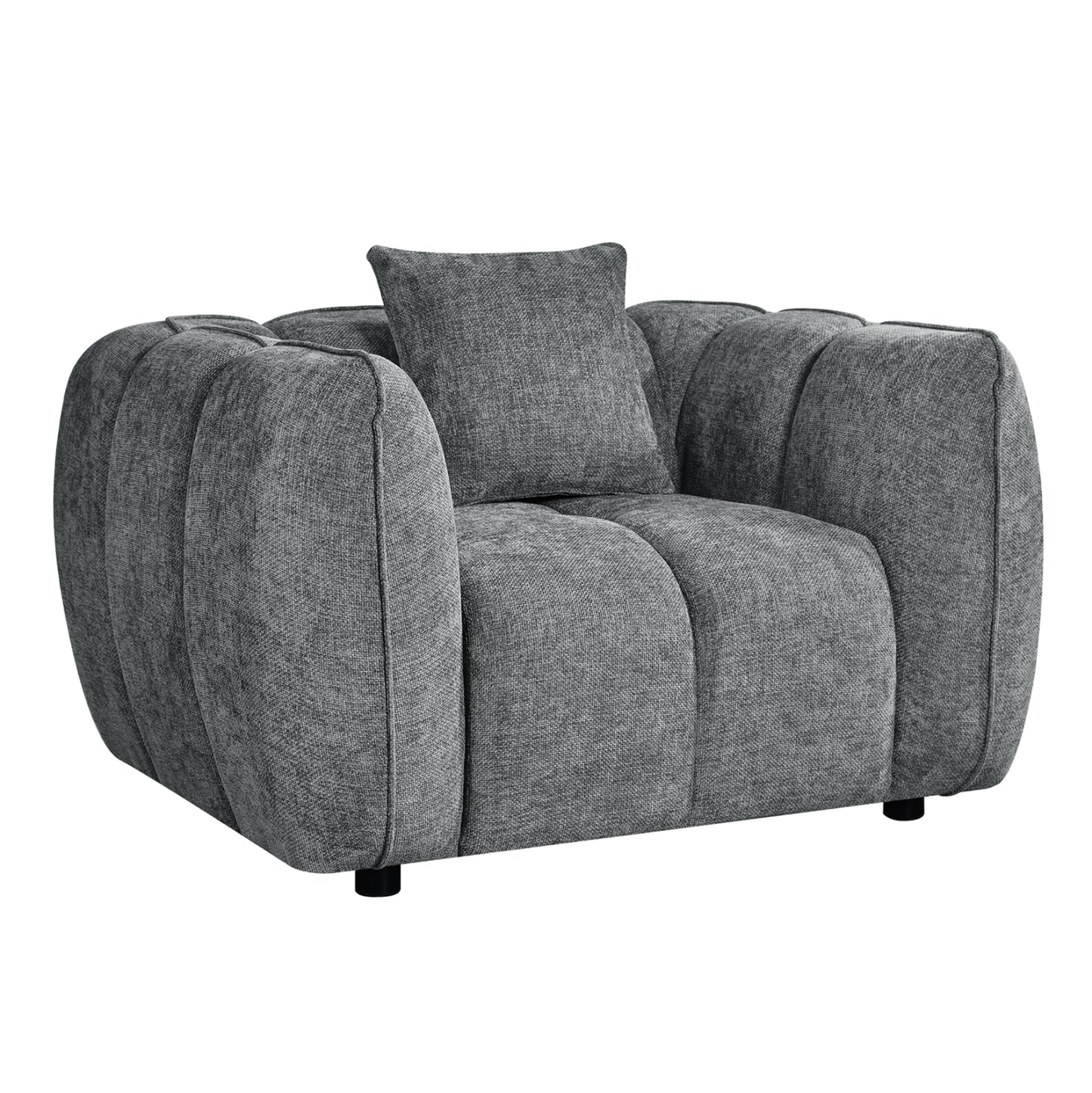 LOUNGE ARMCHAIR LYKKE HM3325.01 GREY FABRIC 119x89x70Hcm