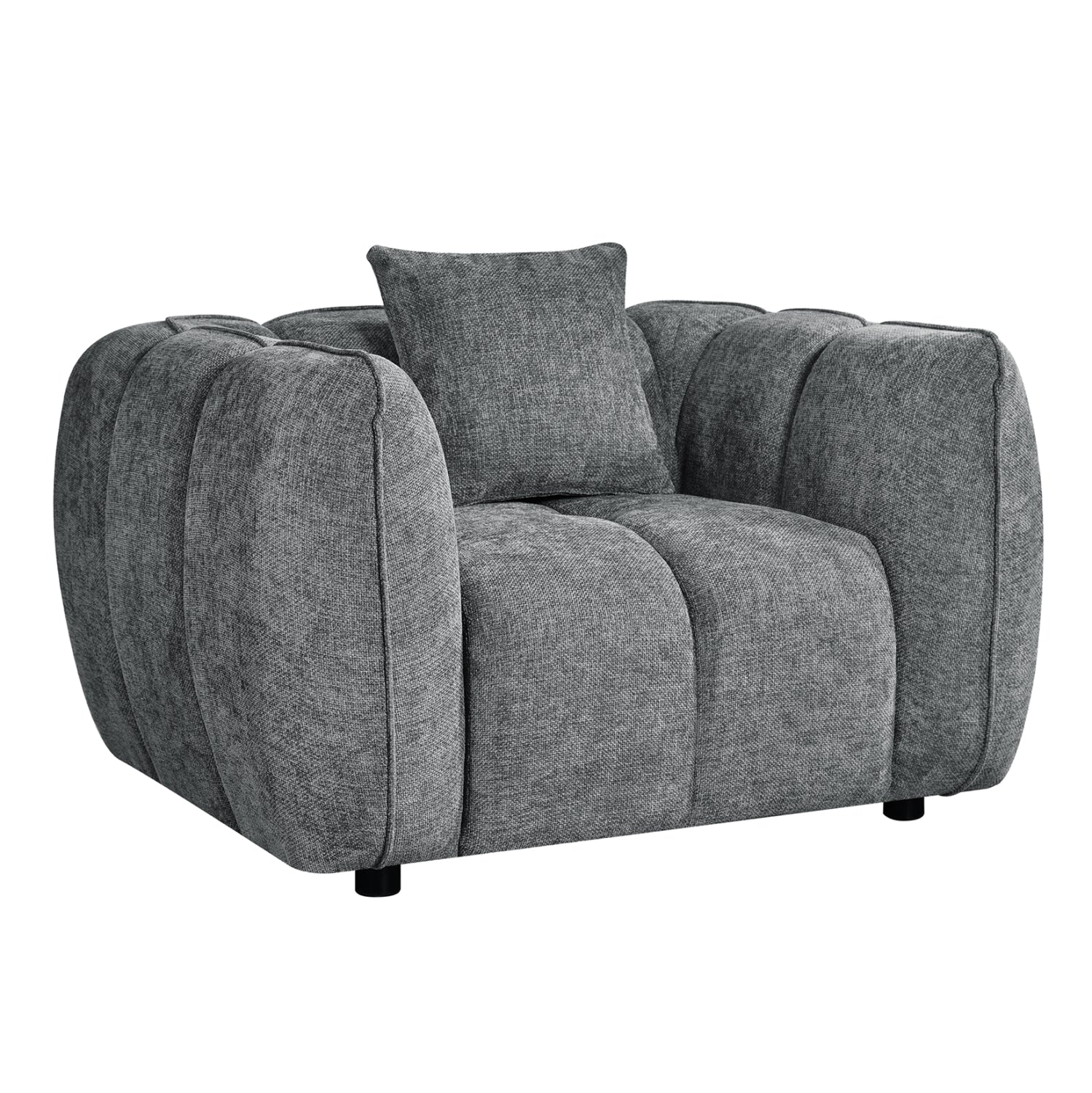 LOUNGE ARMCHAIR LYKKE HM3325.01 GREY FABRIC 119x89x70Hcm