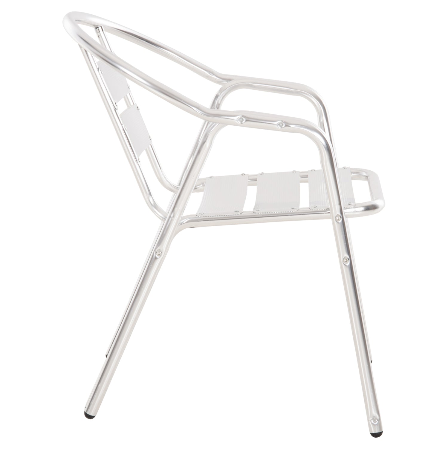 ALUMINUM ARMCHAIR MORIS HM5018 DOUBLE FRAME IN SILVER (METALLIC) COLOR 58x62x75Hcm.