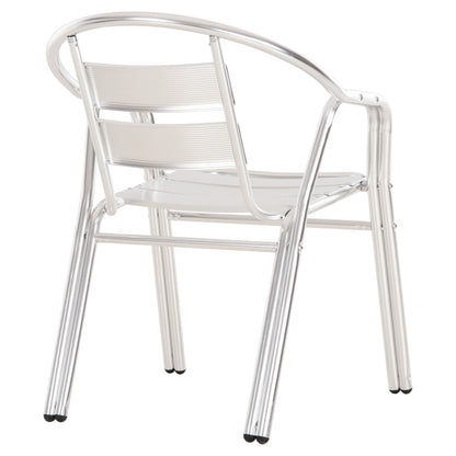 ALUMINUM ARMCHAIR MORIS HM5018 DOUBLE FRAME IN SILVER (METALLIC) COLOR 58x62x75Hcm.