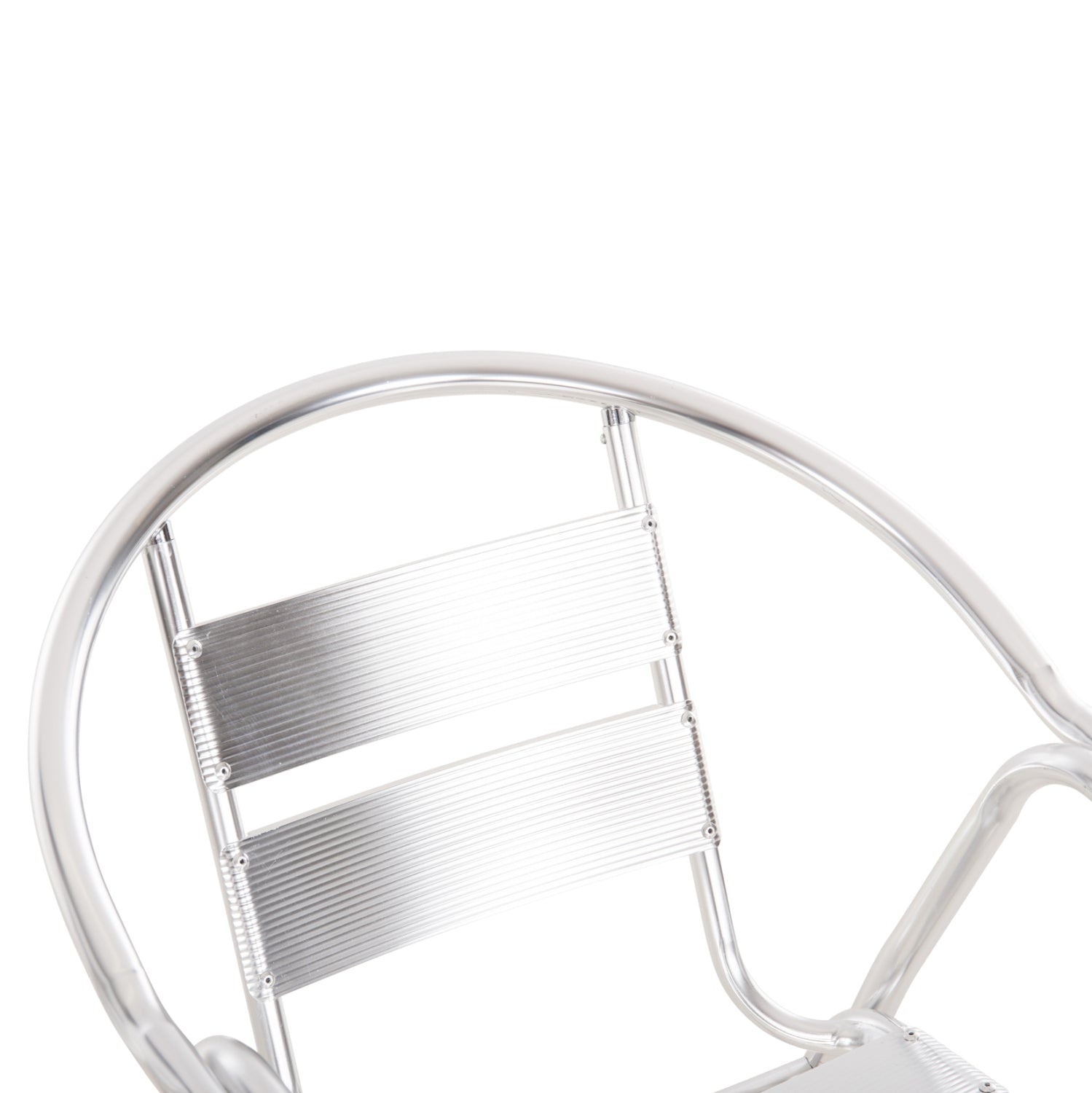 ALUMINUM ARMCHAIR MORIS HM5018 DOUBLE FRAME IN SILVER (METALLIC) COLOR 58x62x75Hcm.