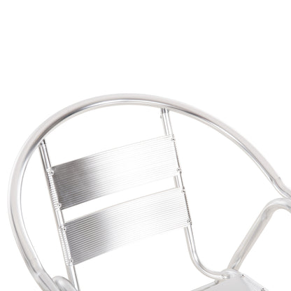 ALUMINUM ARMCHAIR MORIS HM5018 DOUBLE FRAME IN SILVER (METALLIC) COLOR 58x62x75Hcm.