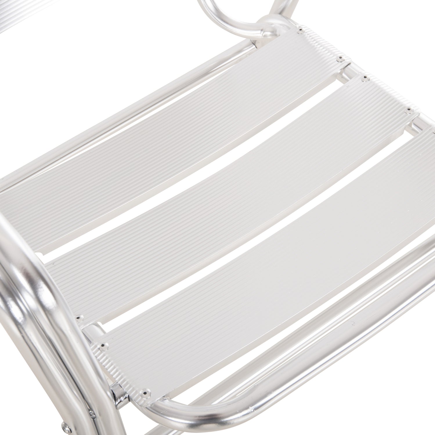 ALUMINUM ARMCHAIR MORIS HM5018 DOUBLE FRAME IN SILVER (METALLIC) COLOR 58x62x75Hcm.