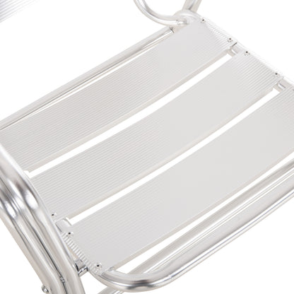 ALUMINUM ARMCHAIR MORIS HM5018 DOUBLE FRAME IN SILVER (METALLIC) COLOR 58x62x75Hcm.