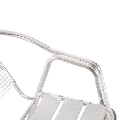ALUMINUM ARMCHAIR MORIS HM5018 DOUBLE FRAME IN SILVER (METALLIC) COLOR 58x62x75Hcm.