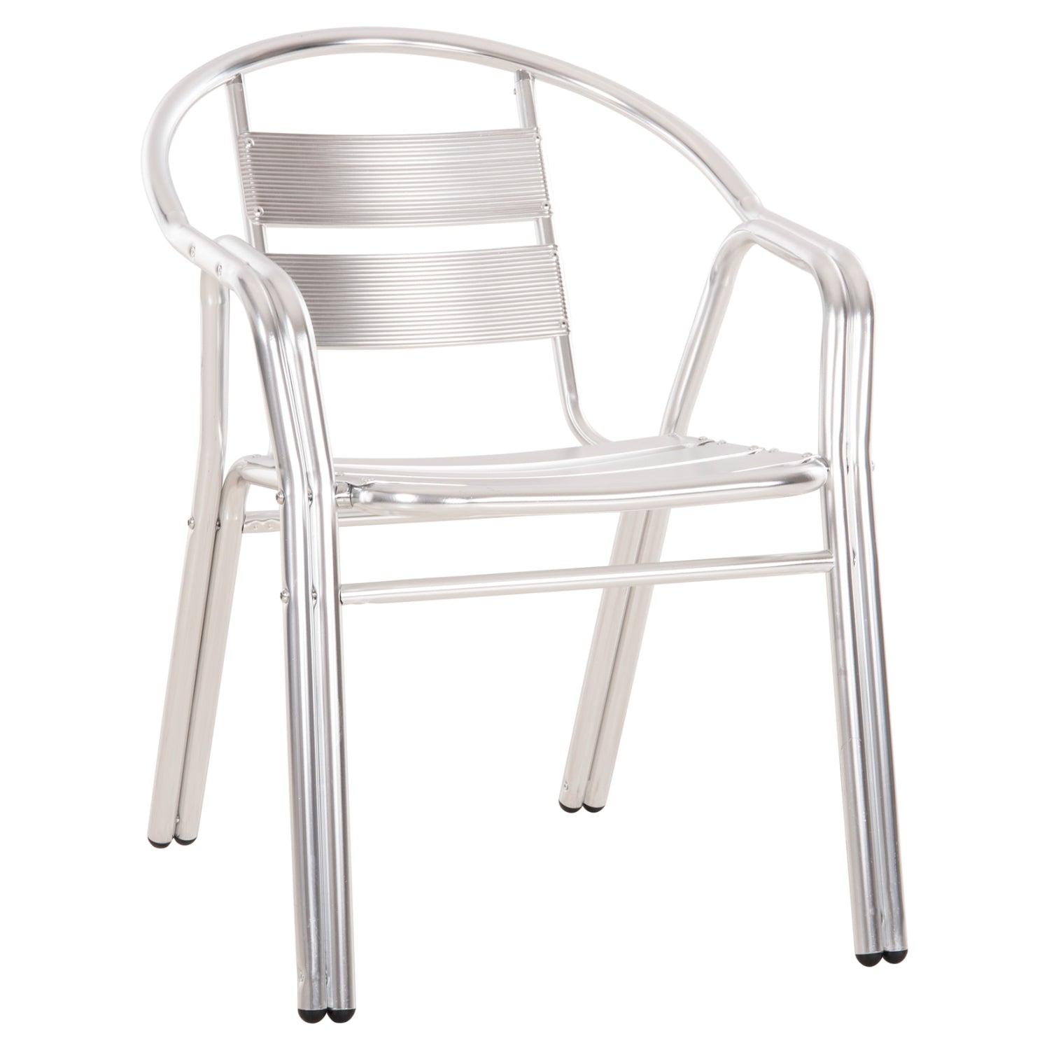 ALUMINUM ARMCHAIR MORIS HM5018 DOUBLE FRAME IN SILVER (METALLIC) COLOR 58x62x75Hcm.
