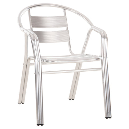 ALUMINUM ARMCHAIR MORIS HM5018 DOUBLE FRAME IN SILVER (METALLIC) COLOR 58x62x75Hcm.