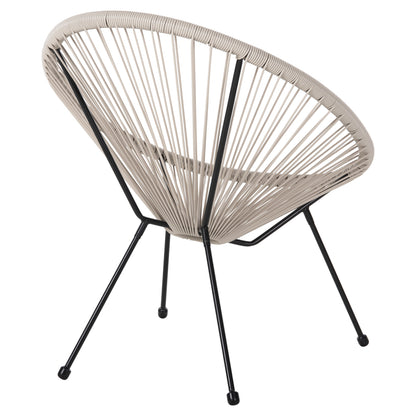 ARMCHAIR OUTDOOR NEST-TYPE ACAPULCO HM5872.03 BLACK METAL-SYNTHETIC RATTAN IN ECRU 71x72x80Hcm.