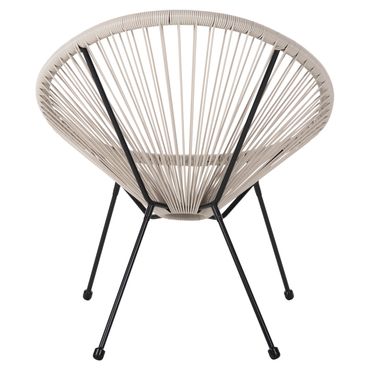 ARMCHAIR OUTDOOR NEST-TYPE ACAPULCO HM5872.03 BLACK METAL-SYNTHETIC RATTAN IN ECRU 71x72x80Hcm.
