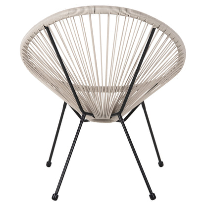 ARMCHAIR OUTDOOR NEST-TYPE ACAPULCO HM5872.03 BLACK METAL-SYNTHETIC RATTAN IN ECRU 71x72x80Hcm.
