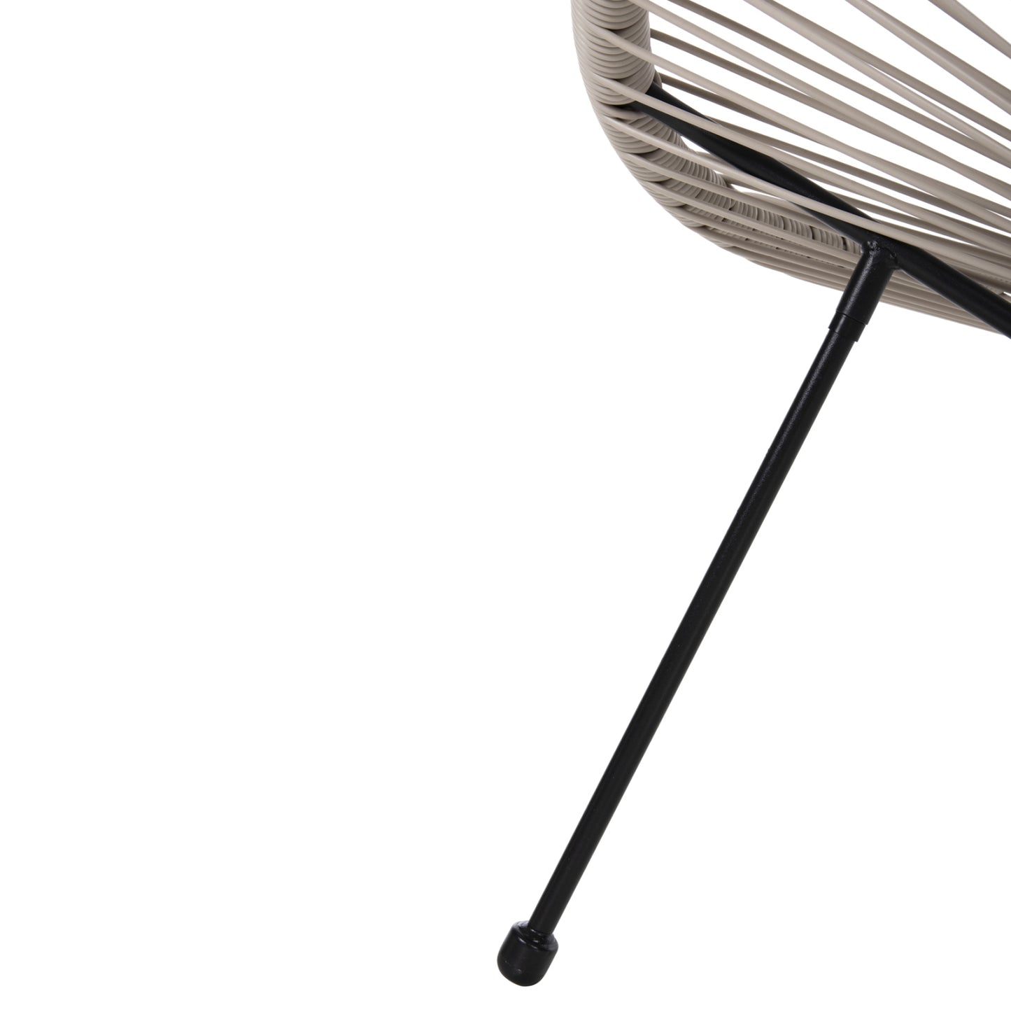 ARMCHAIR OUTDOOR NEST-TYPE ACAPULCO HM5872.03 BLACK METAL-SYNTHETIC RATTAN IN ECRU 71x72x80Hcm.