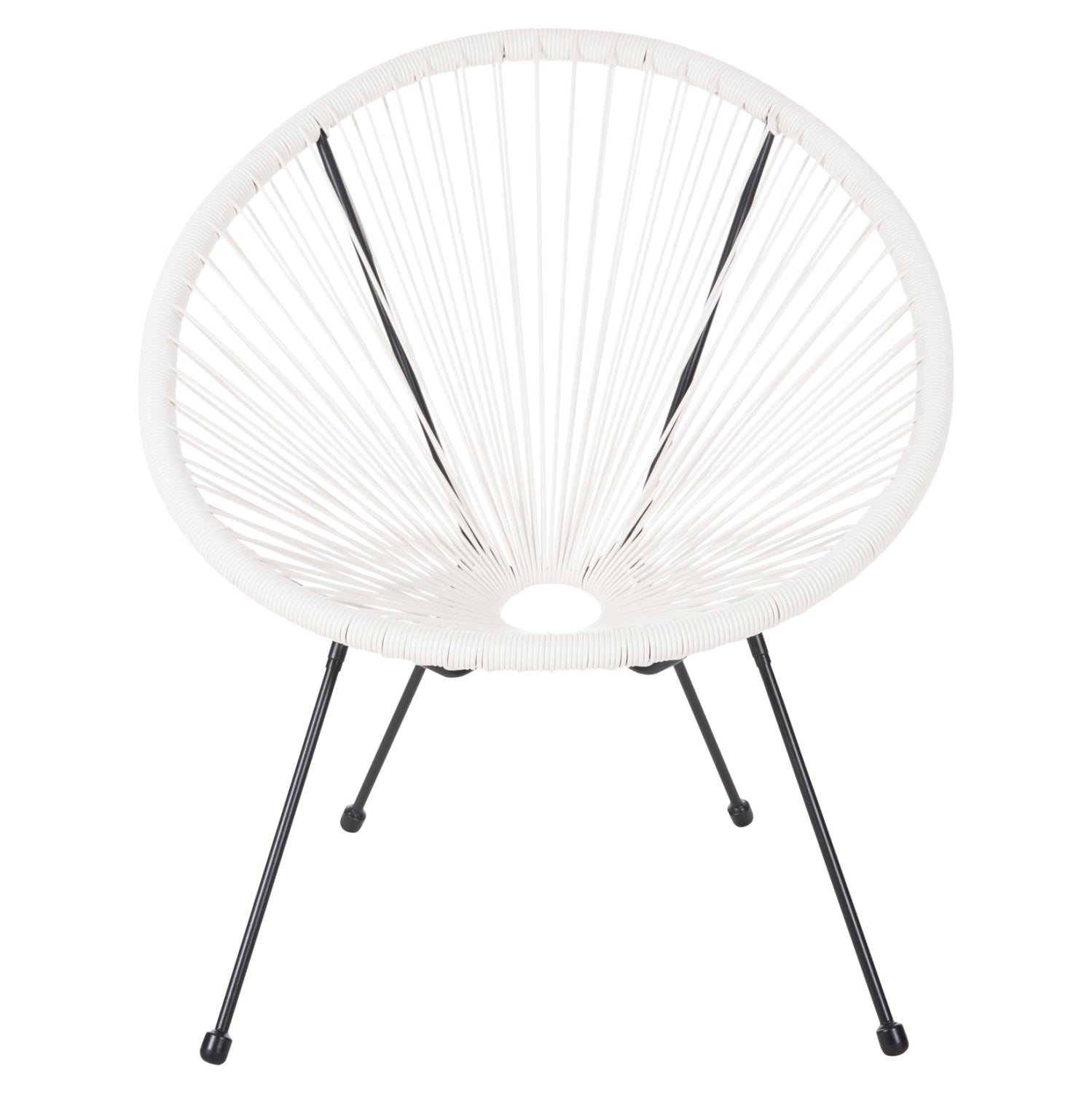 ARMCHAIR OUTDOOR NEST-TYPE ACAPULCO HM5872.12 BLACK METAL-SYNTHETIC RATTAN IN WHITE 71x72x80Hcm.