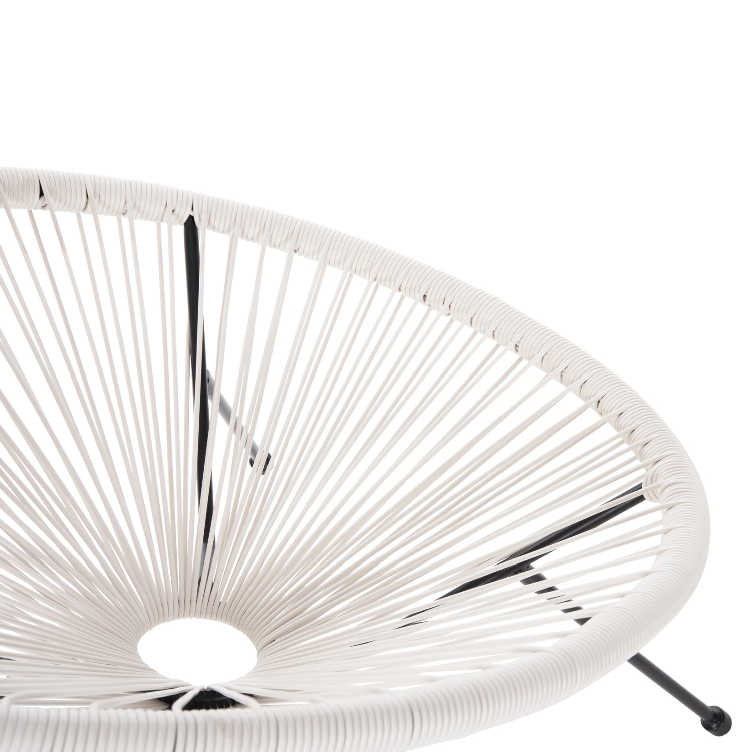 ARMCHAIR OUTDOOR NEST-TYPE ACAPULCO HM5872.12 BLACK METAL-SYNTHETIC RATTAN IN WHITE 71x72x80Hcm.