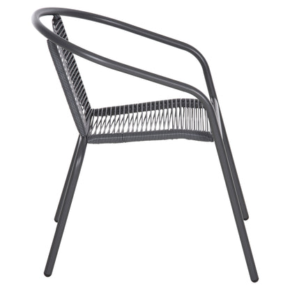 ARMCHAIR SWIFTER HM5969.01 METAL IN GREY-SYNTHETIC RATTAN IN GREY 54x61x75Hcm.