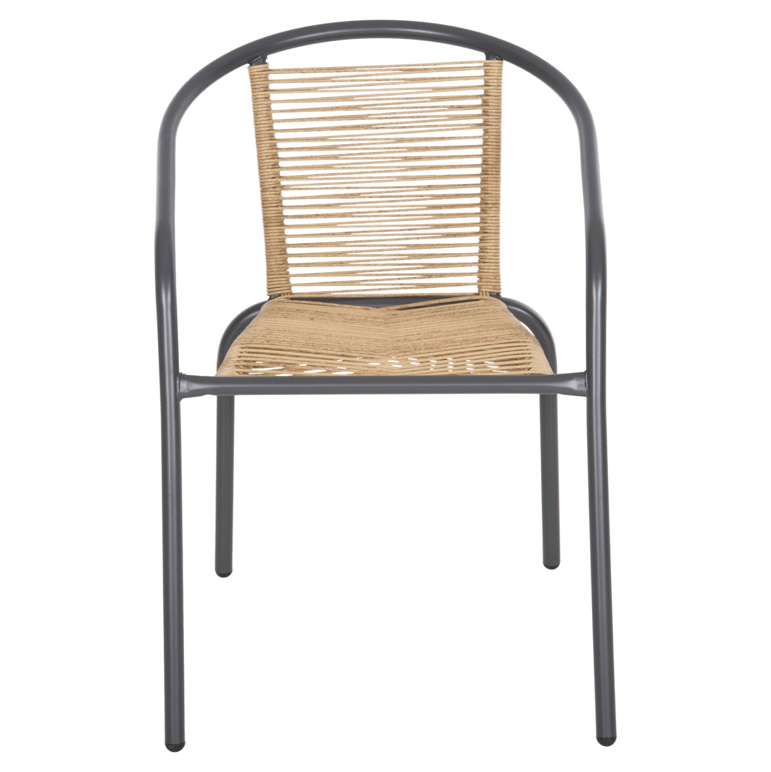ARMCHAIR SWIFTER HM5969.02 METAL IN GREY-SYNTHETIC RATTAN IN NATURAL 54x61x75Hcm.