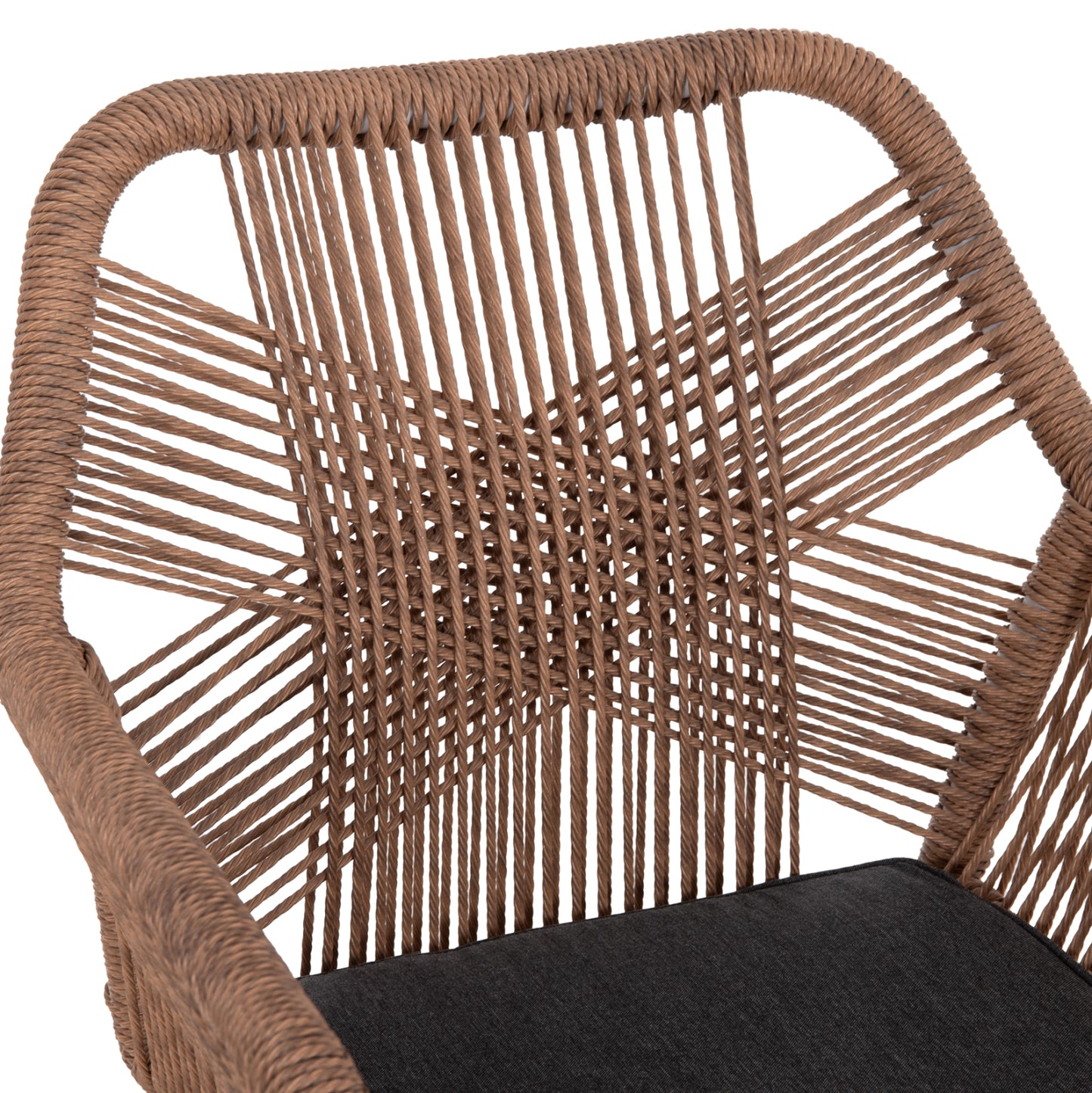 ARMCHAIR OUTDOORS TOPIN HM6048.01 ALUMINUM WHITE-P.E. RATTAN LIGHT BROWN-CUSHION GREY 58x60x83Hcm