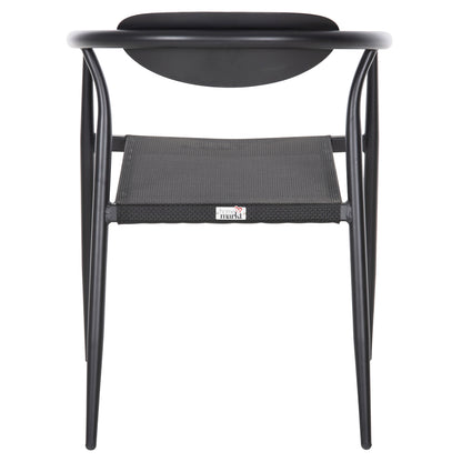 ARMCHAIR SERLY HM6052.02 BLACK ALUMINUM-BLACK TEXTILENE 56x61x74,5Hcm.