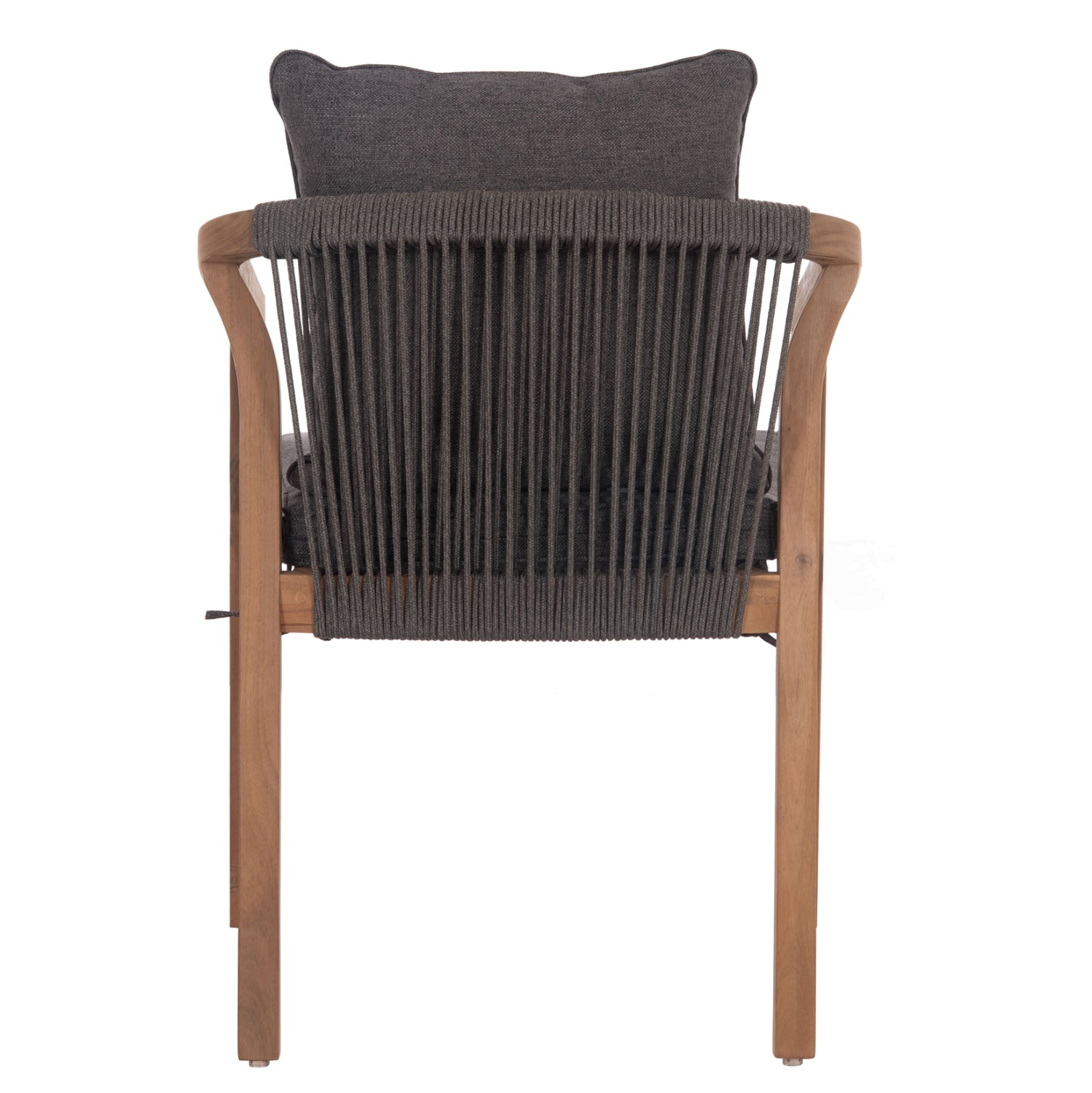 OUTDOOR DINING CHAIR CONTREL HM6244.02 ACACIA WOOD IN NATURAL-ROPE & CUSHIONS IN GREY 58x60x74Hcm.