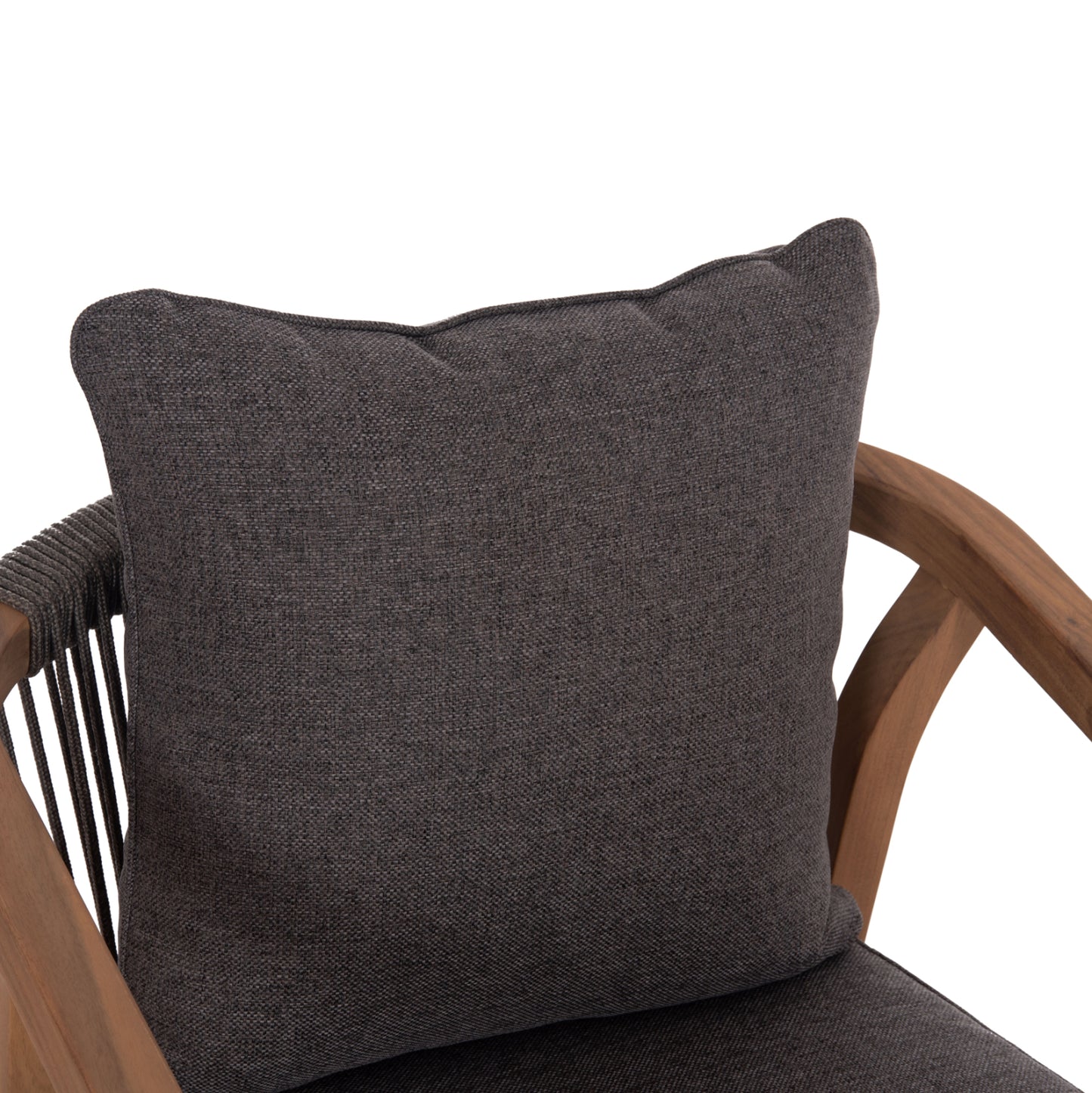 OUTDOOR DINING CHAIR CONTREL HM6244.02 ACACIA WOOD IN NATURAL-ROPE & CUSHIONS IN GREY 58x60x74Hcm.
