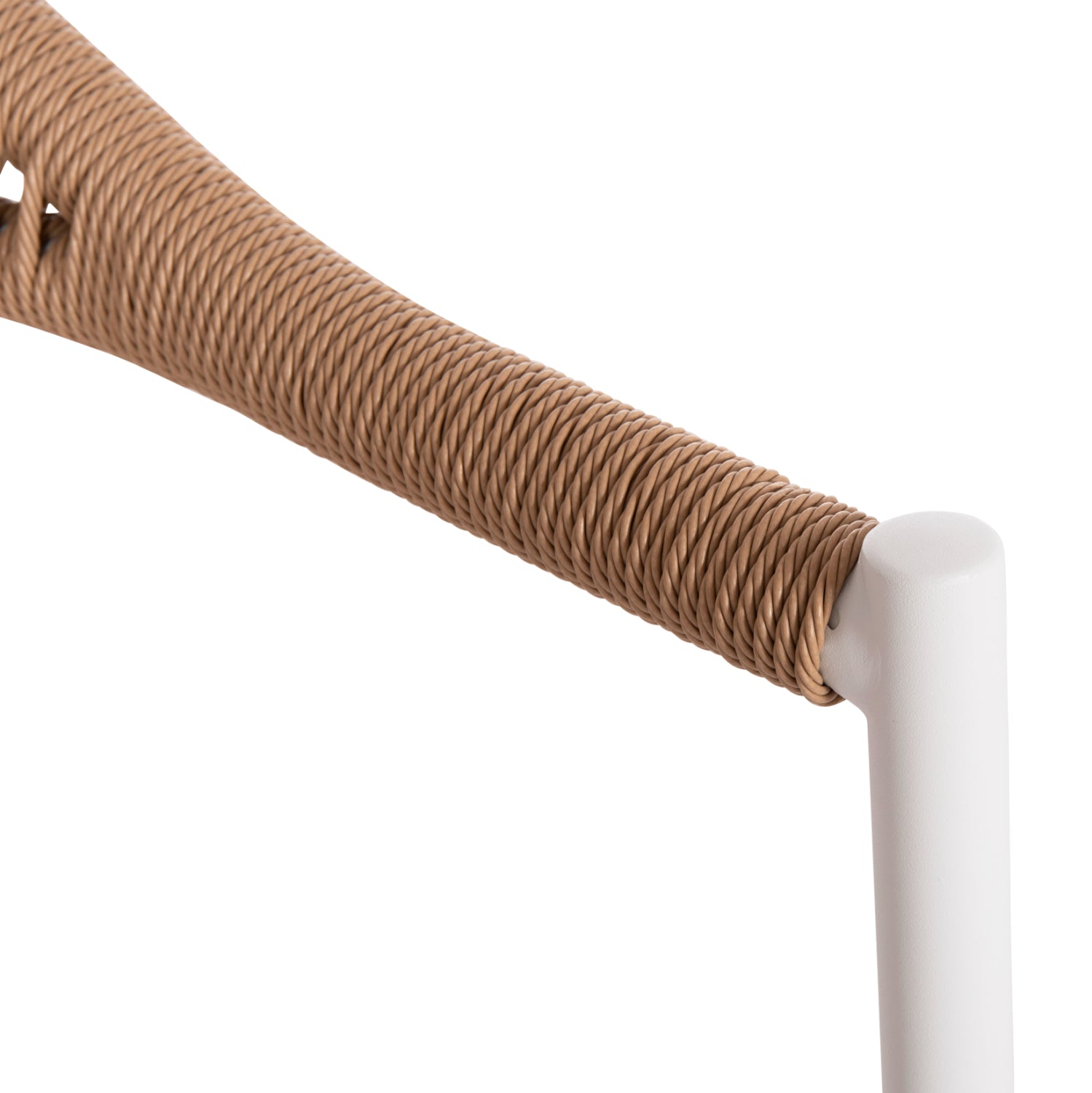 OUTDOOR DINING CHAIR BERG HM6284.01 ALUMINUM & TEXTILENE IN WHITE--P.E.TWISTED RATTAN 55x56x79Hcm.