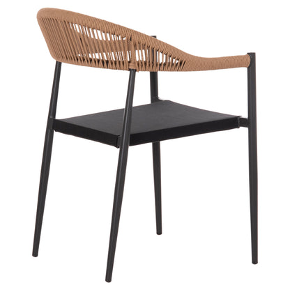 OUTDOOR DINING CHAIR BERG HM6284.02 ALUMINUM & TEXTILENE IN DARK GREY--P.E.TWISTED RATTAN 55x56x79Hcm.