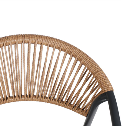 OUTDOOR ARMCHAIR HOMAN HM6430.01 METAL FRAME & TEXTILENE SEAT IN GREY--BEIGE P.E.RATTAN 53x58x75H