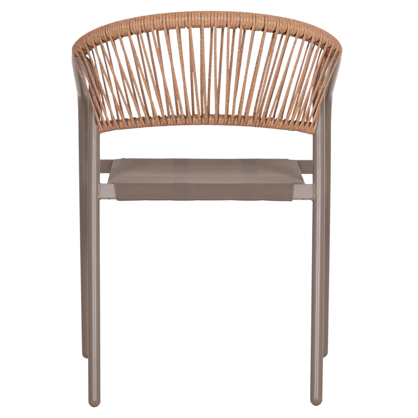 OUTDOOR ARMCHAIR HOMAN HM6430.04 METAL FRAME & TEXTILENE IN CHAMPAGNE--BEIGE P.E.RATTAN 53x58x75H