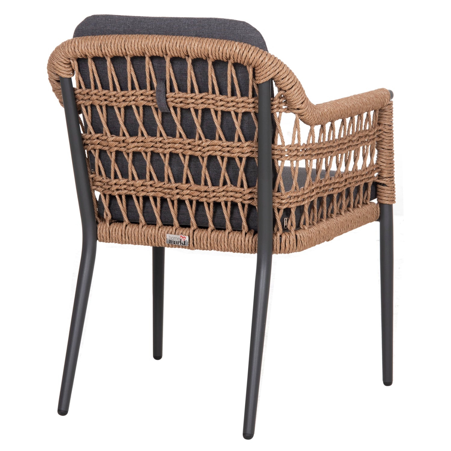 DINING CHAIR BOXER HM6556.01 ALUMINUM & OLEFIN IN GREY--TWIST WICKER 58x60x80Hcm.