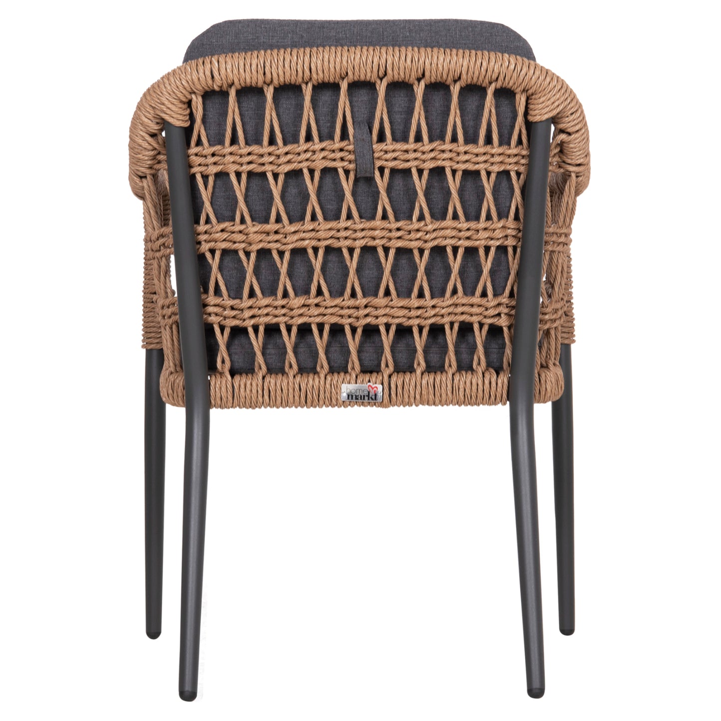 DINING CHAIR BOXER HM6556.01 ALUMINUM & OLEFIN IN GREY--TWIST WICKER 58x60x80Hcm.