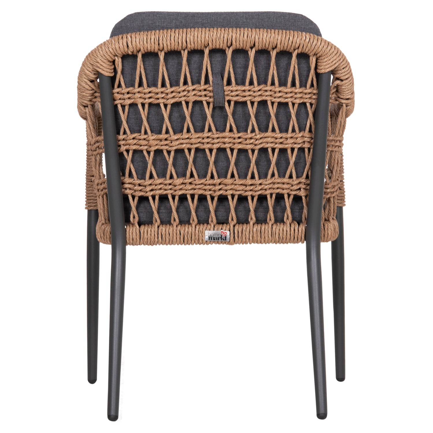 DINING CHAIR BOXER HM6556.01 ALUMINUM & OLEFIN IN GREY--TWIST WICKER 58x60x80Hcm.