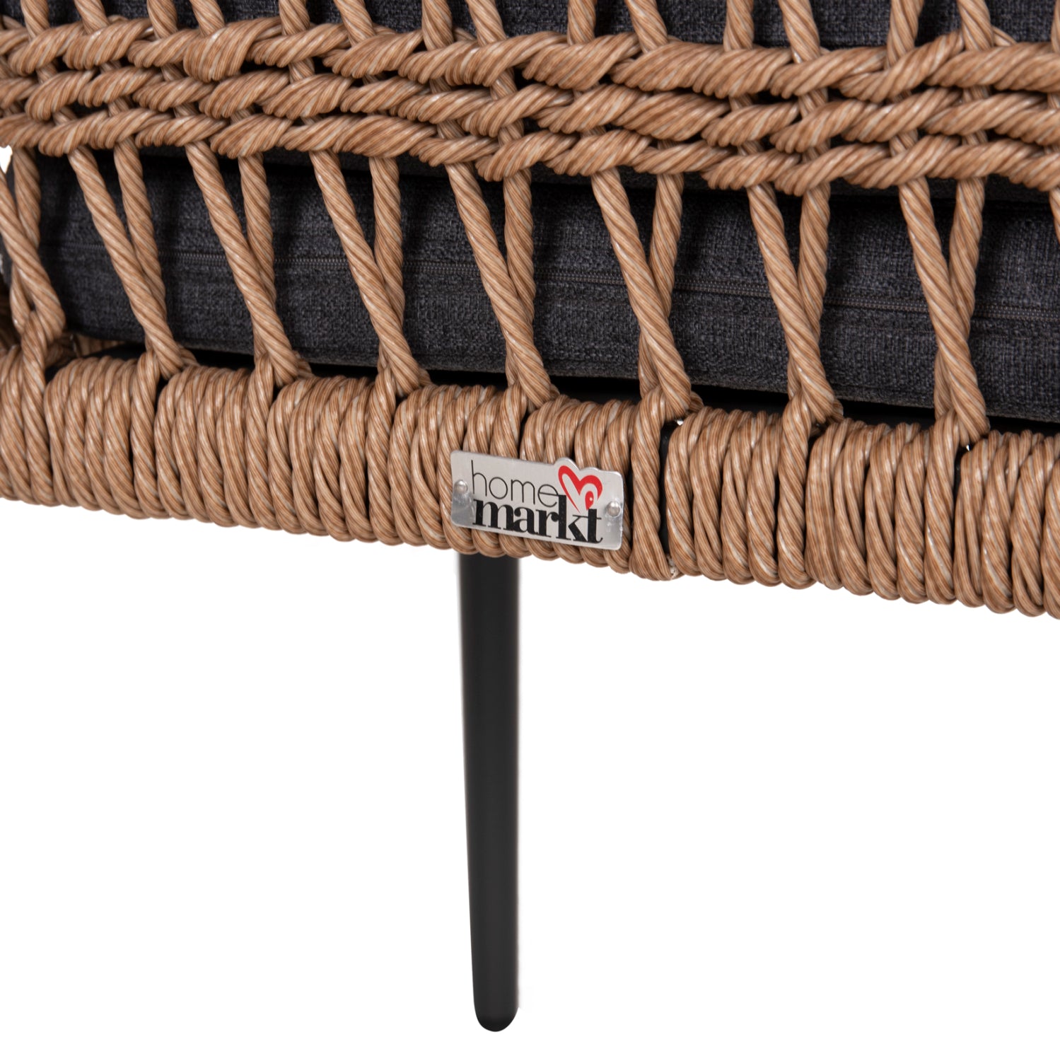 DINING CHAIR BOXER HM6556.01 ALUMINUM & OLEFIN IN GREY--TWIST WICKER 58x60x80Hcm.