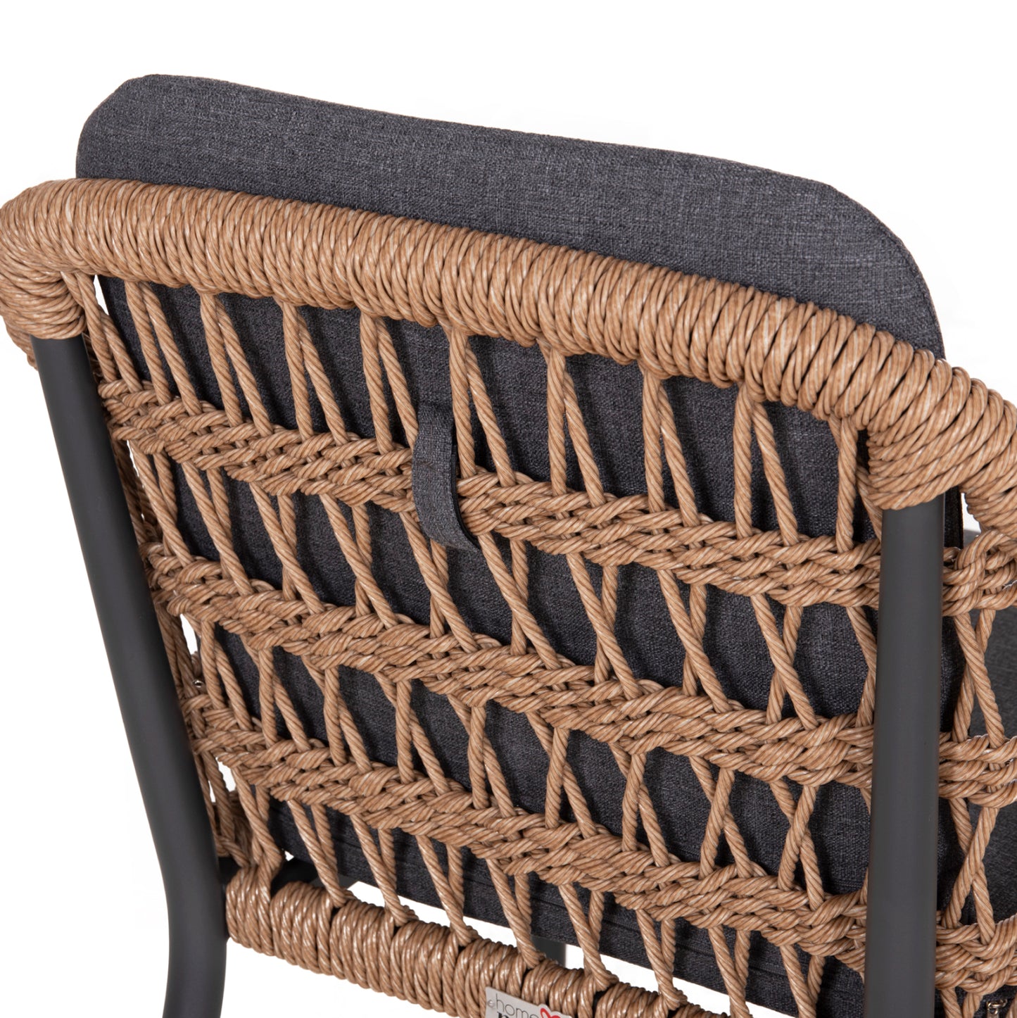 DINING CHAIR BOXER HM6556.01 ALUMINUM & OLEFIN IN GREY--TWIST WICKER 58x60x80Hcm.