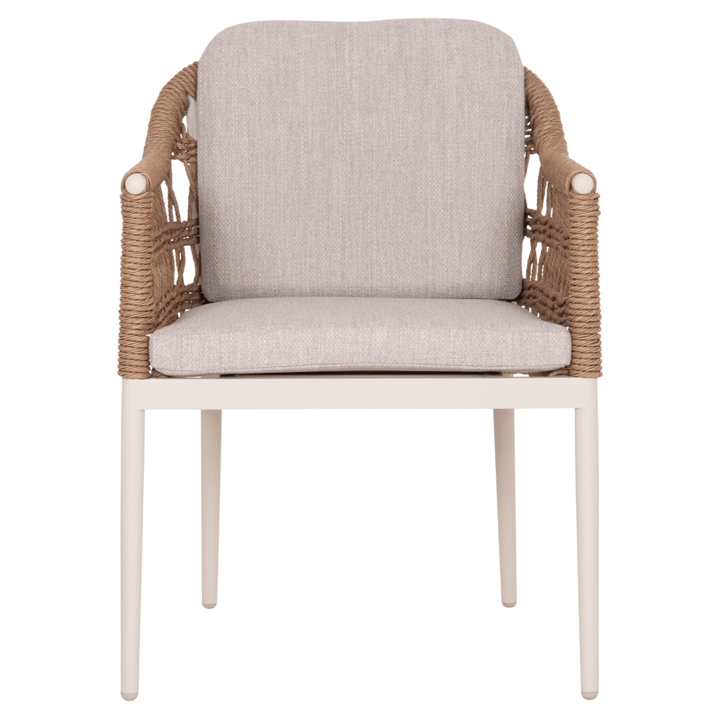 DINING CHAIR BOXER HM6556.02 ALUMINUM & OLEFIN IN BEIGE--TWIST WICKER 58x60x80Hcm.
