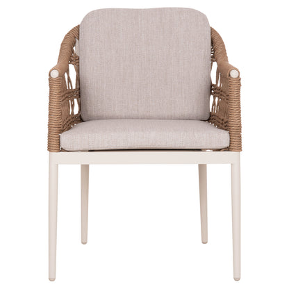 DINING CHAIR BOXER HM6556.02 ALUMINUM & OLEFIN IN BEIGE--TWIST WICKER 58x60x80Hcm.