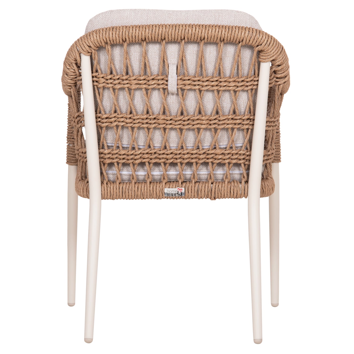 DINING CHAIR BOXER HM6556.02 ALUMINUM & OLEFIN IN BEIGE--TWIST WICKER 58x60x80Hcm.