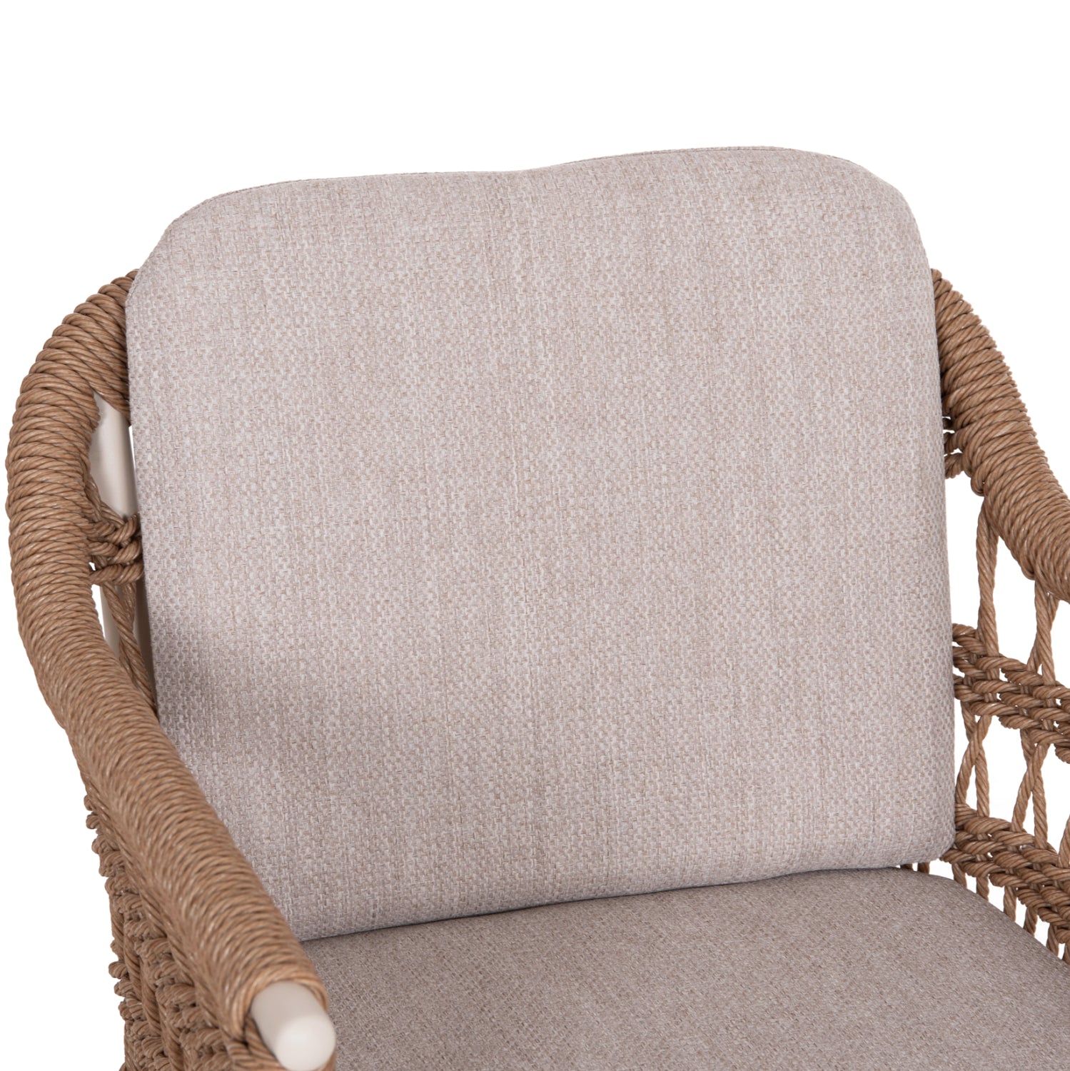 DINING CHAIR BOXER HM6556.02 ALUMINUM & OLEFIN IN BEIGE--TWIST WICKER 58x60x80Hcm.