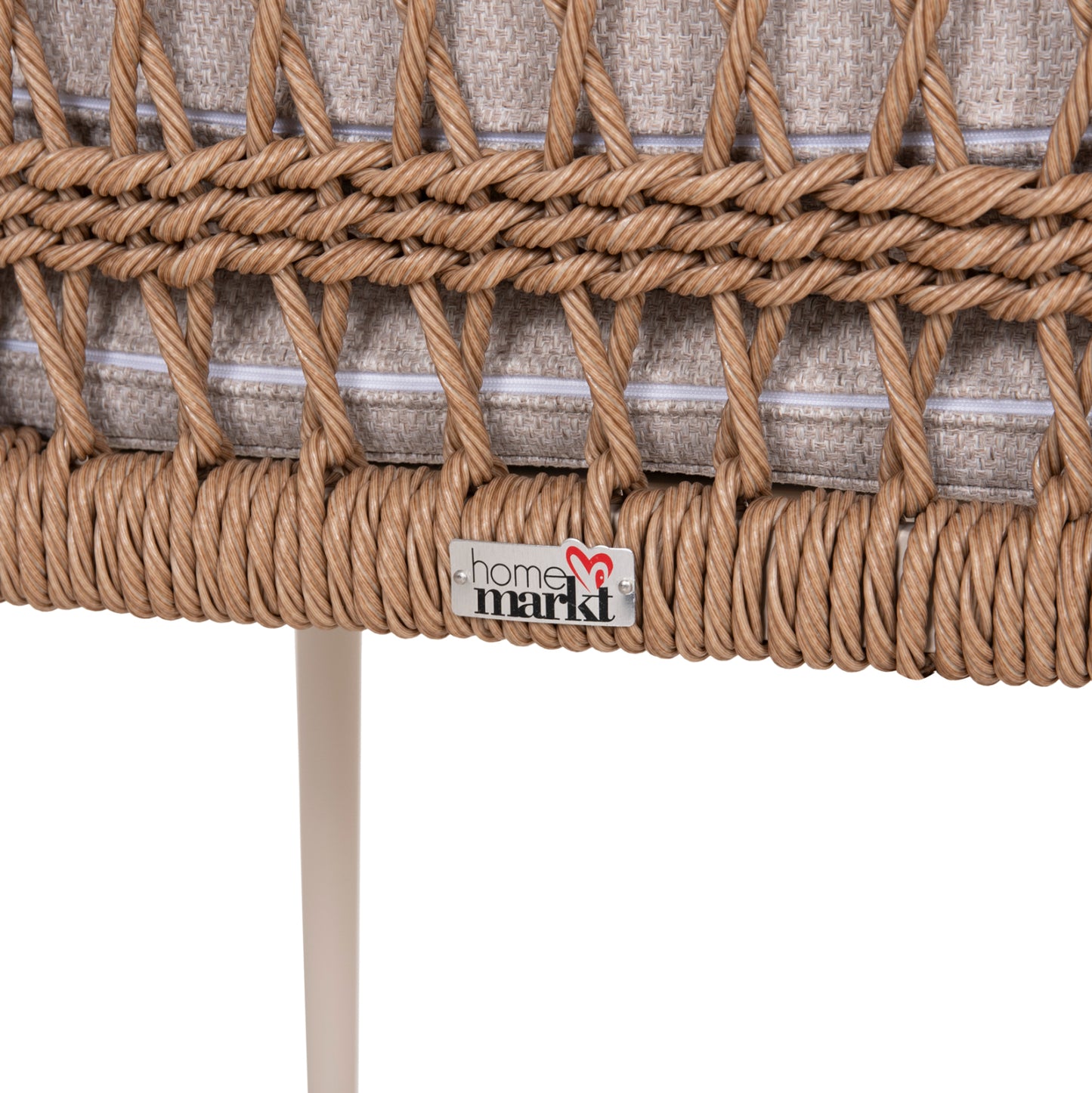 DINING CHAIR BOXER HM6556.02 ALUMINUM & OLEFIN IN BEIGE--TWIST WICKER 58x60x80Hcm.