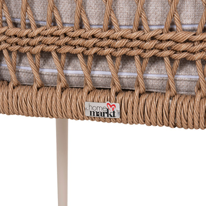 DINING CHAIR BOXER HM6556.02 ALUMINUM & OLEFIN IN BEIGE--TWIST WICKER 58x60x80Hcm.